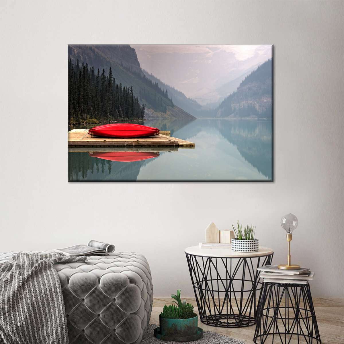 Mountain Lake Kayak Wall Art