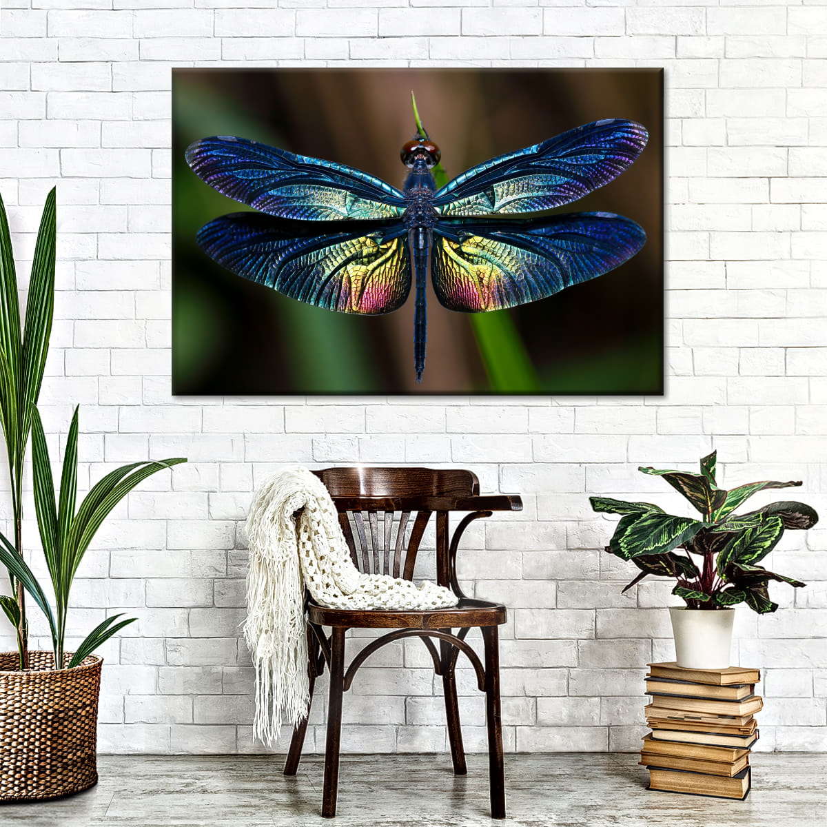 Prismatic Dragonfly Wall Art