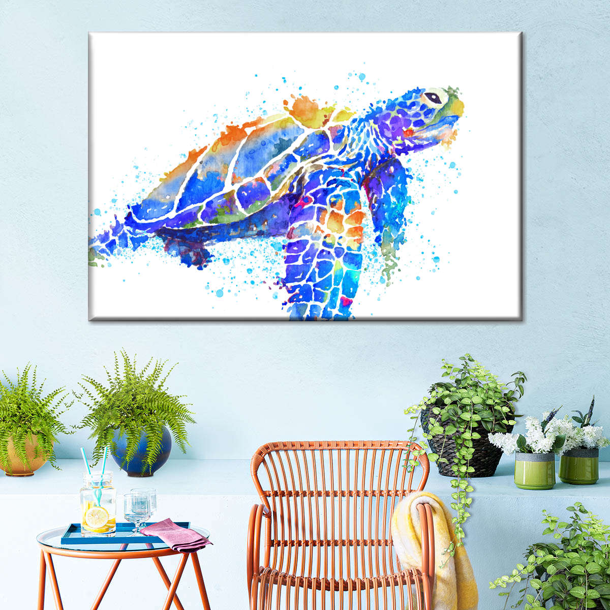 Sea Turtle Watercolor Wall Art