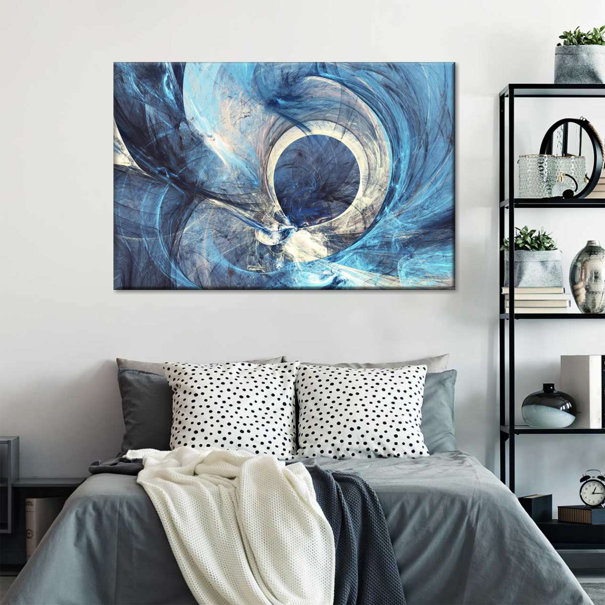 Ocean Line Swirls Abstract Wall Art