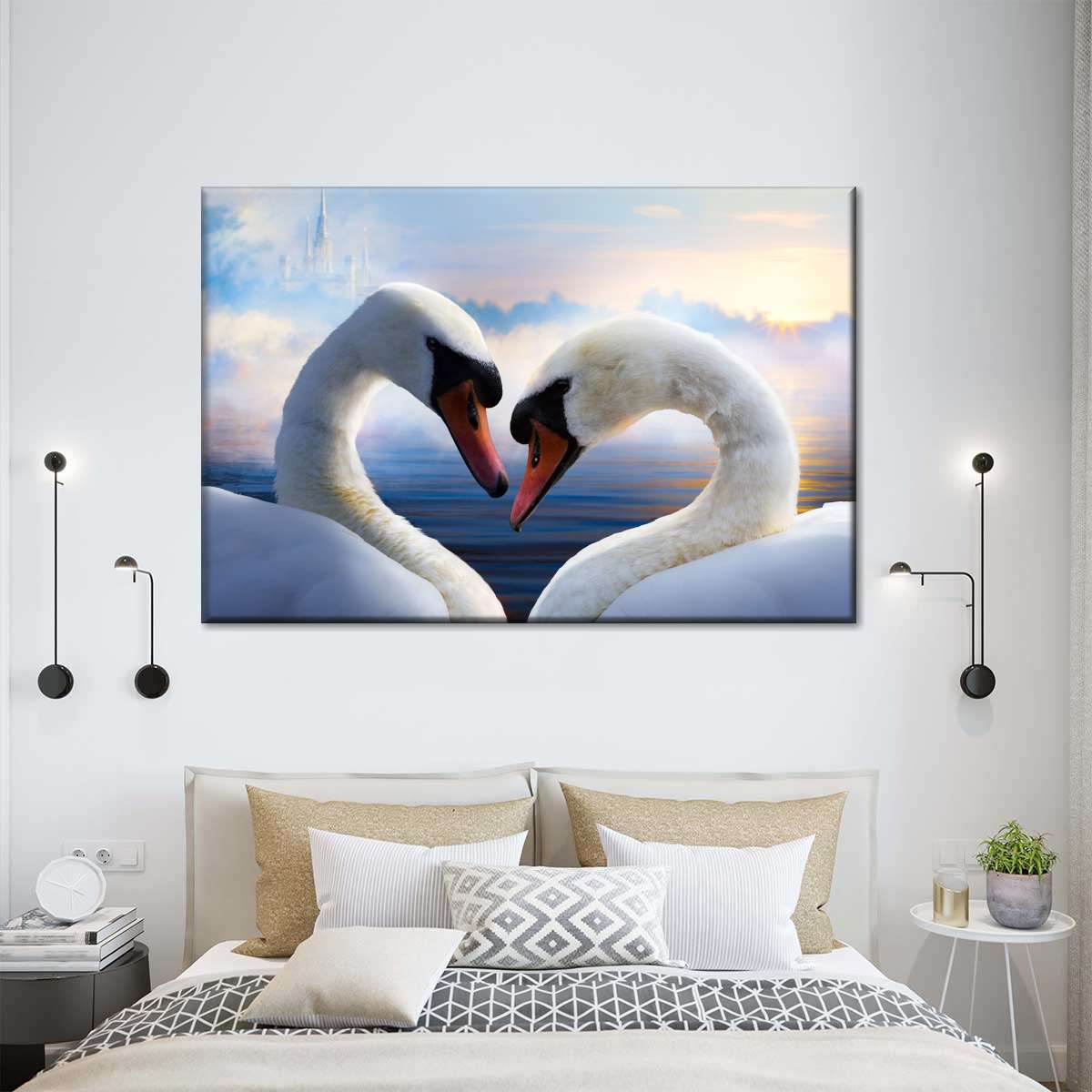 Swan Romance Wall Art