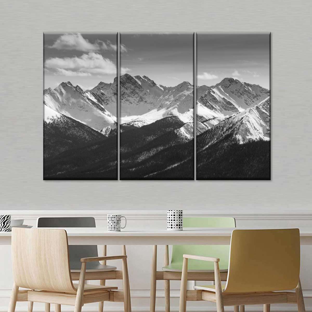 Monochrome Rocky Mountains Wall Art