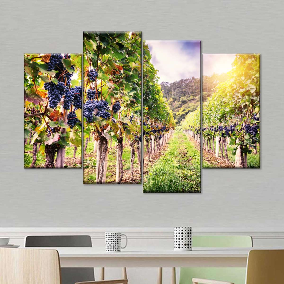 Autumn Vineyard Landscape Wall Art