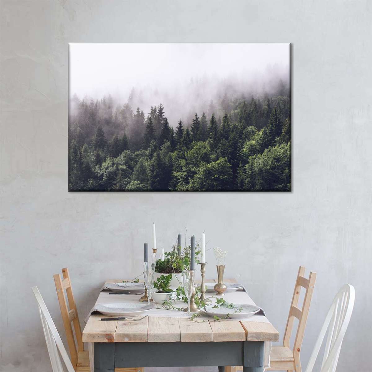 Hazy Pine Forest Wall Art