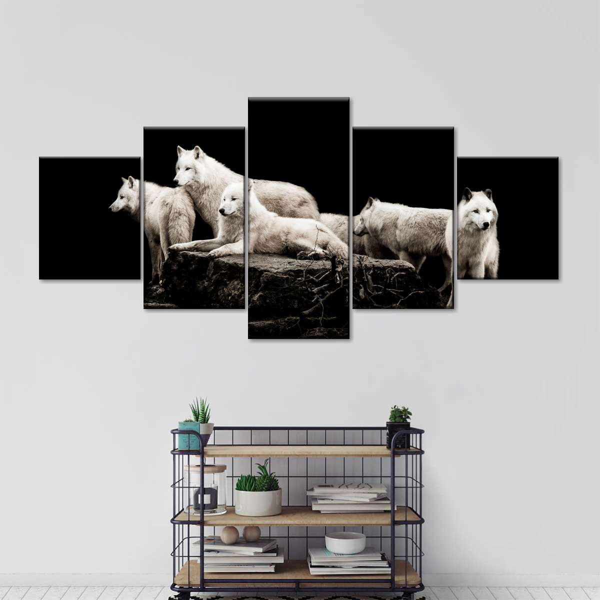 White Wolves Wall Art