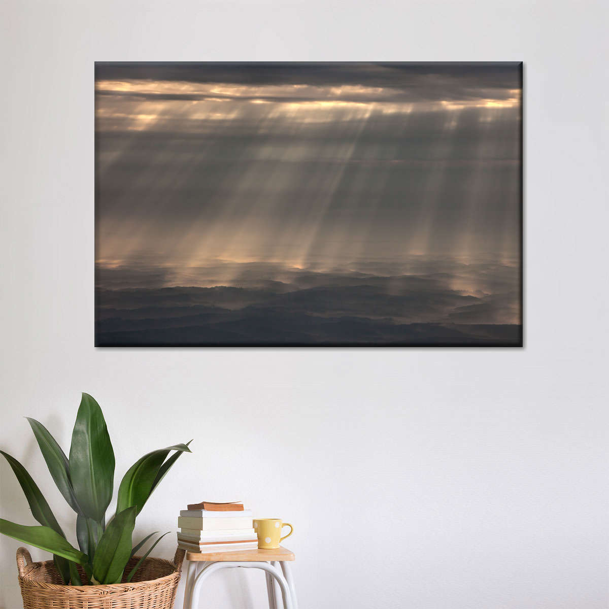 Sunrays And Cloudy Sky Wall Art