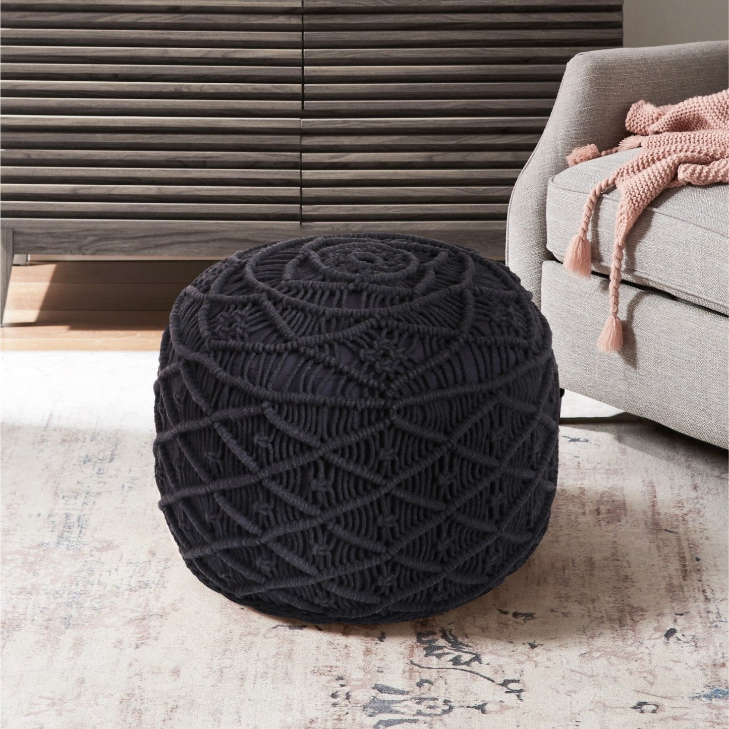 Carlie Hand Knitted Pouf