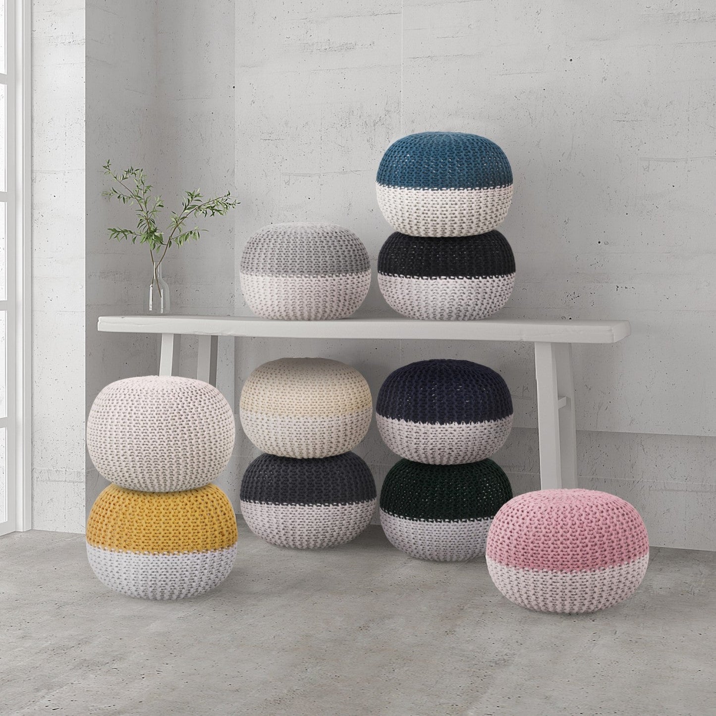 Mylah Hand Knitted Pouf