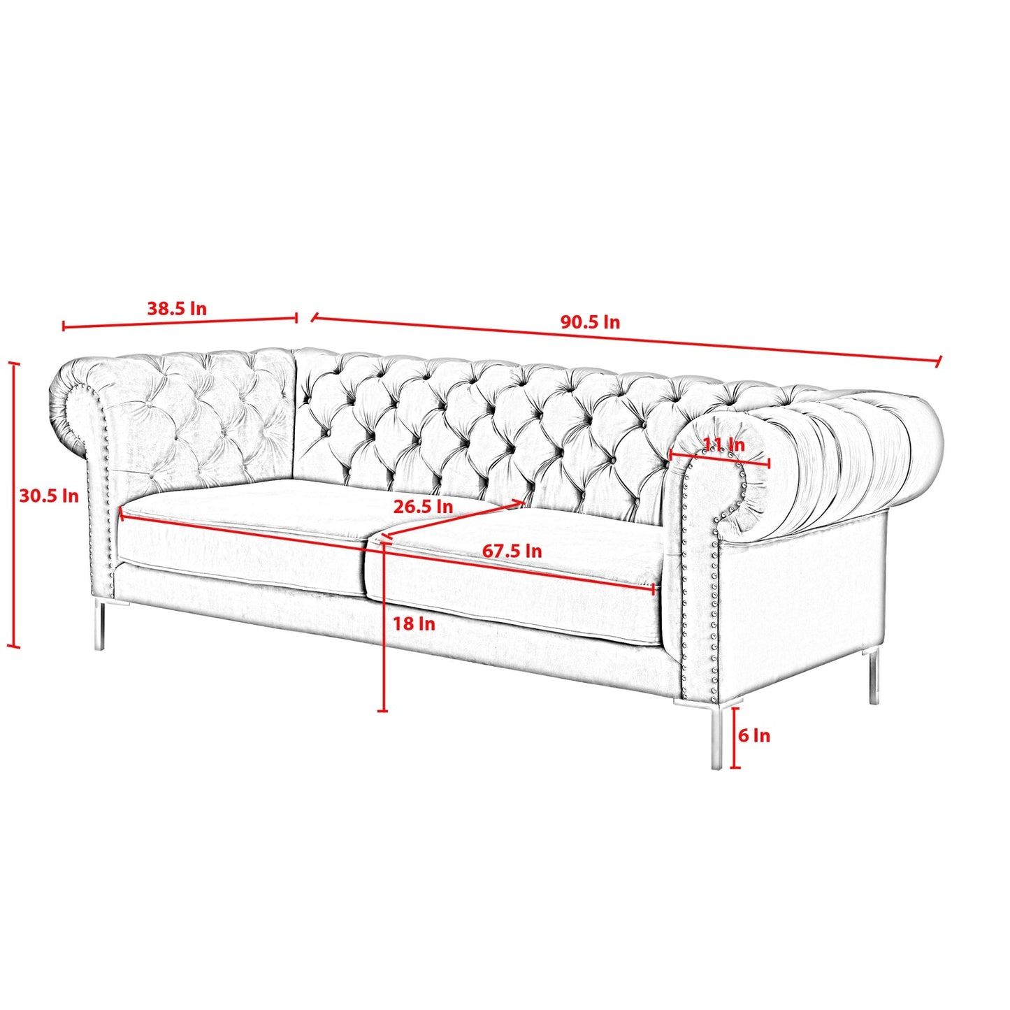 Carolyn Button Tufted Sofa