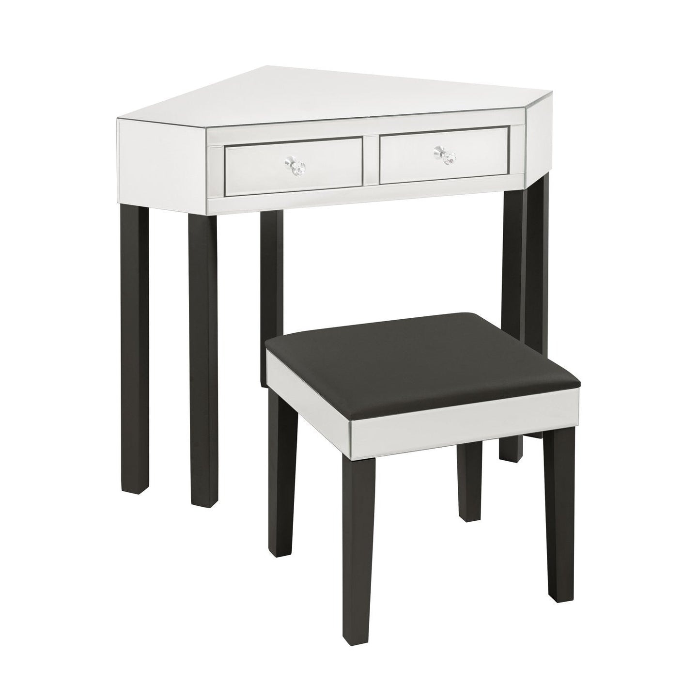 Amaris Mirrored Corner Vanity Set