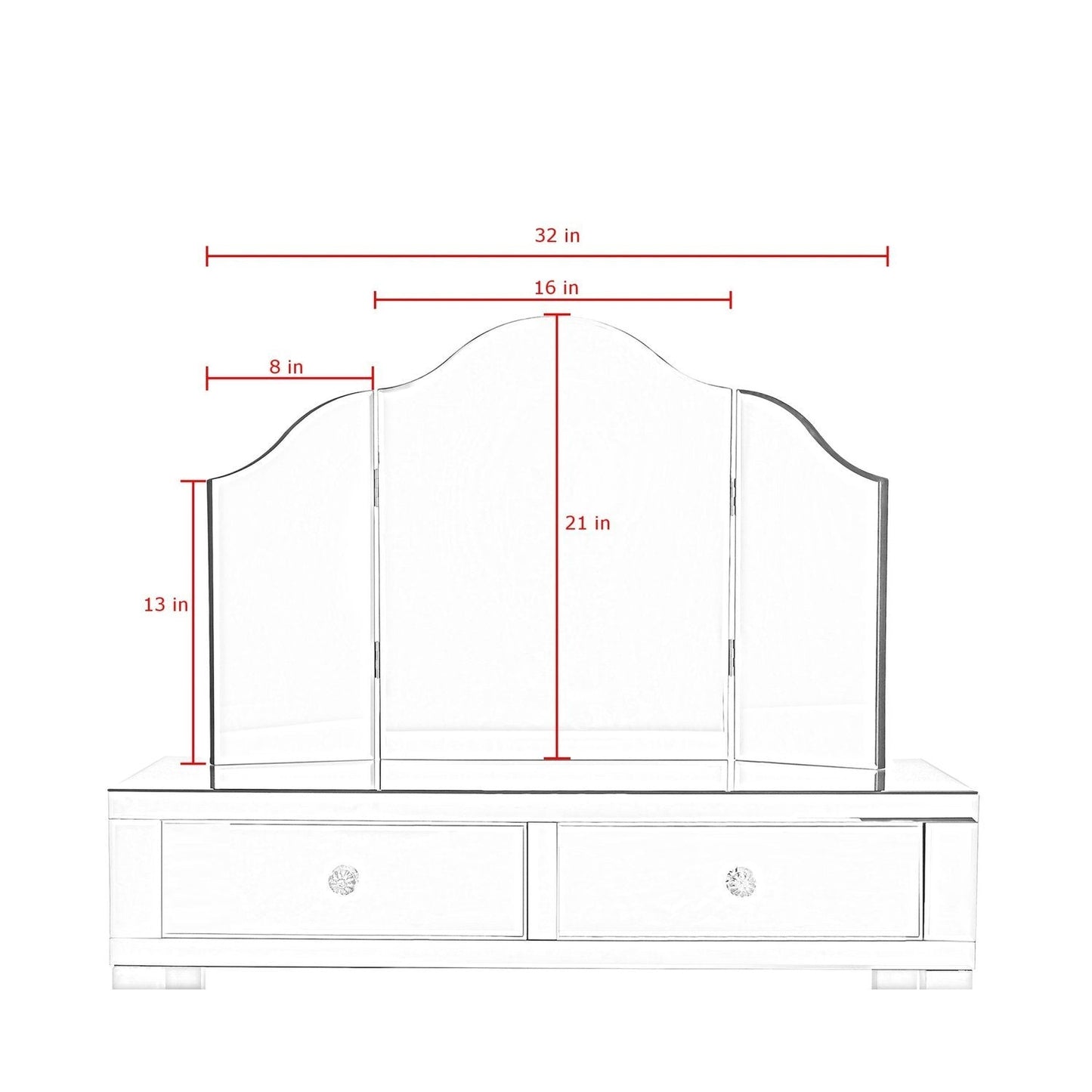 Amaris Mirrored Corner Vanity Set