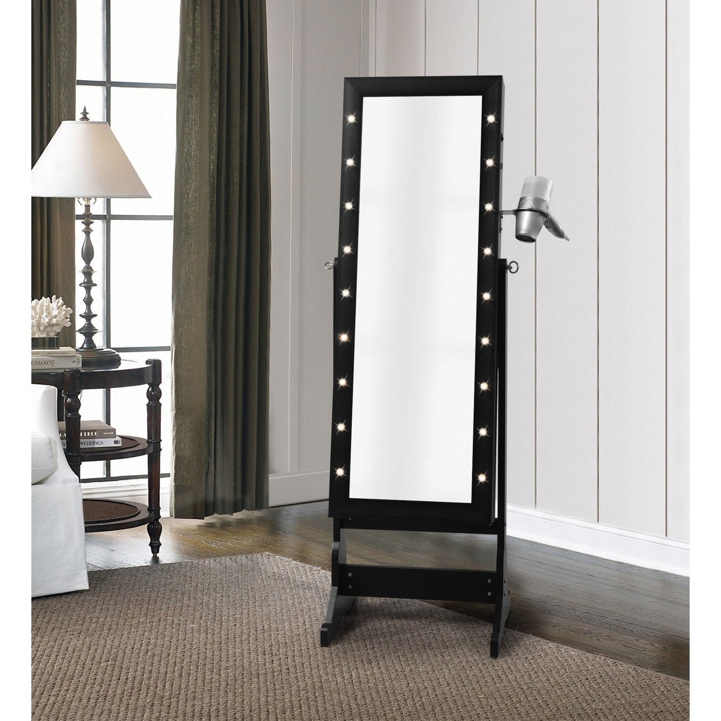 Glam Marquee Lights Jewelry Armoire