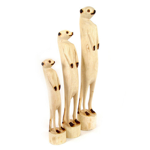 Hand Carved Standing Meerkat