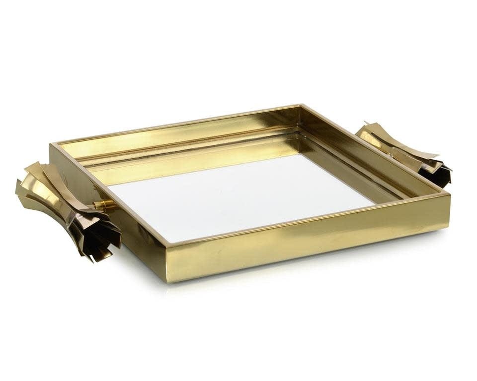 Square Brass Mirrored Tray II