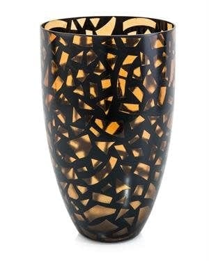 Confetti Amber and Black Vase - Final Sale