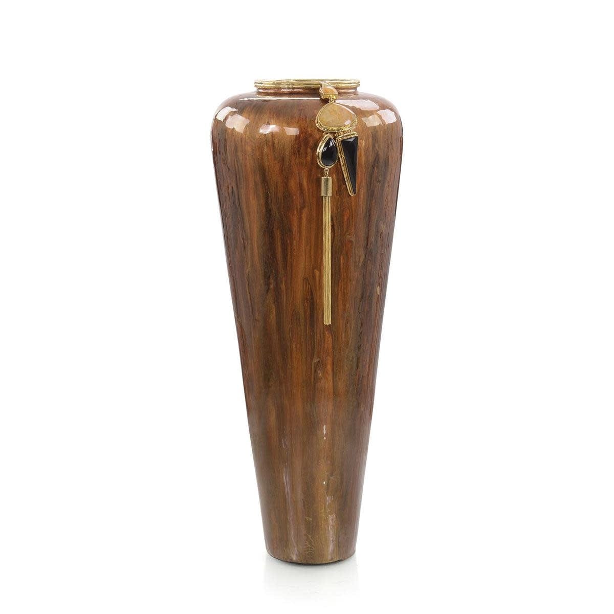 Lagniappe Brown Enamel Vase