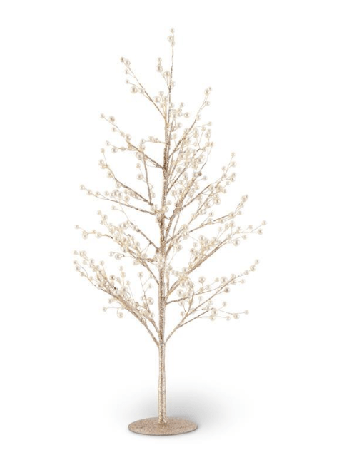 24 Inch Gold Glittered Twig Tree w/Pearl