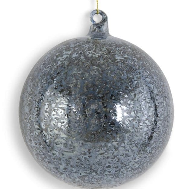 4.5 Inch Dark Blue Mercury Glass Round Ornament