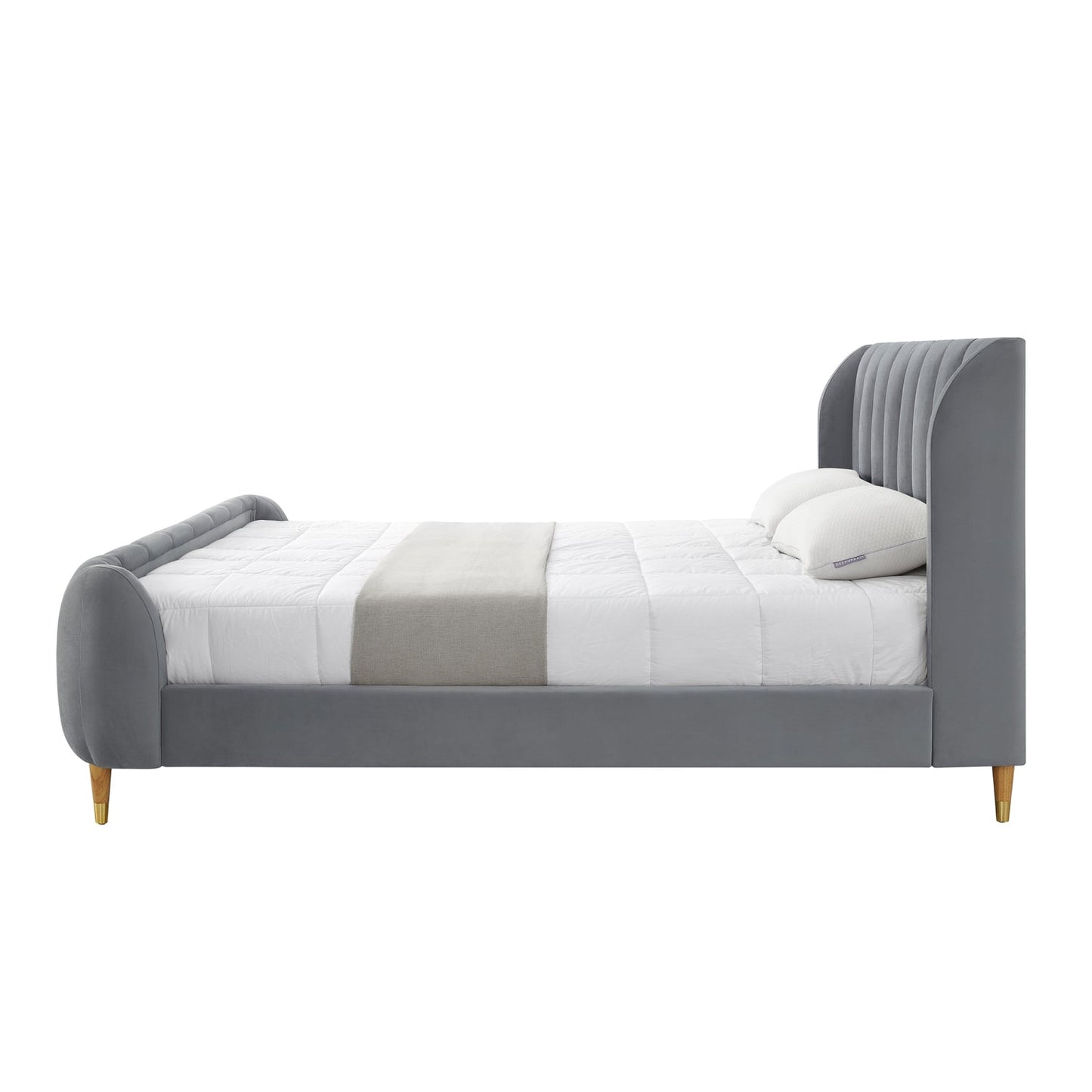 Misael Velvet Platform Bed