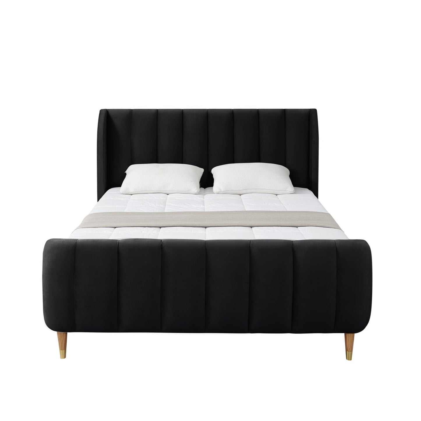 Misael Velvet Platform Bed