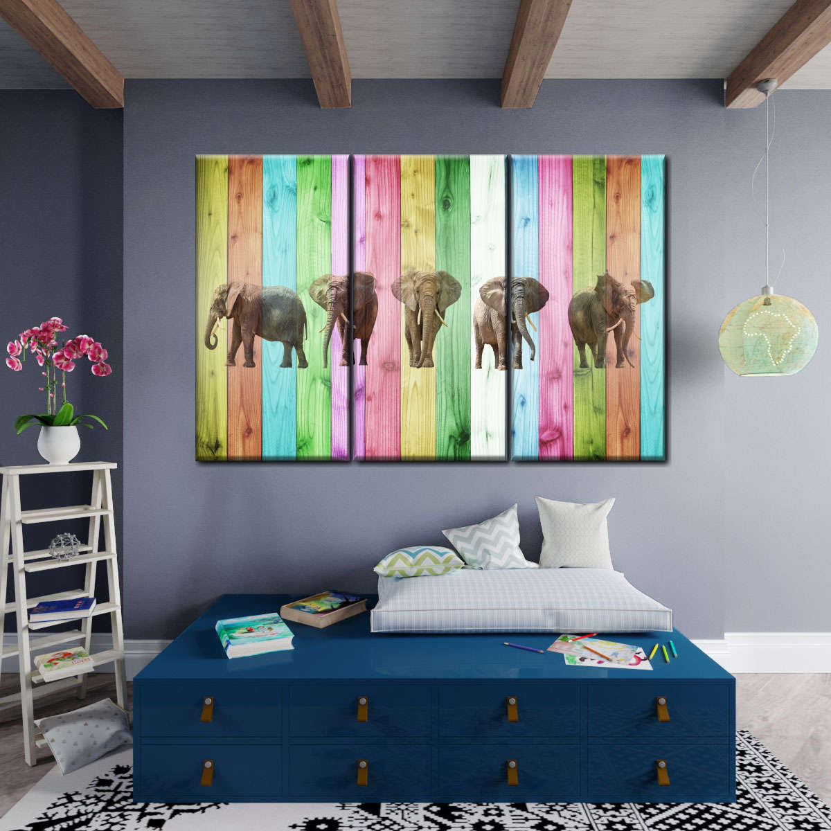 Color Stripe Elephants