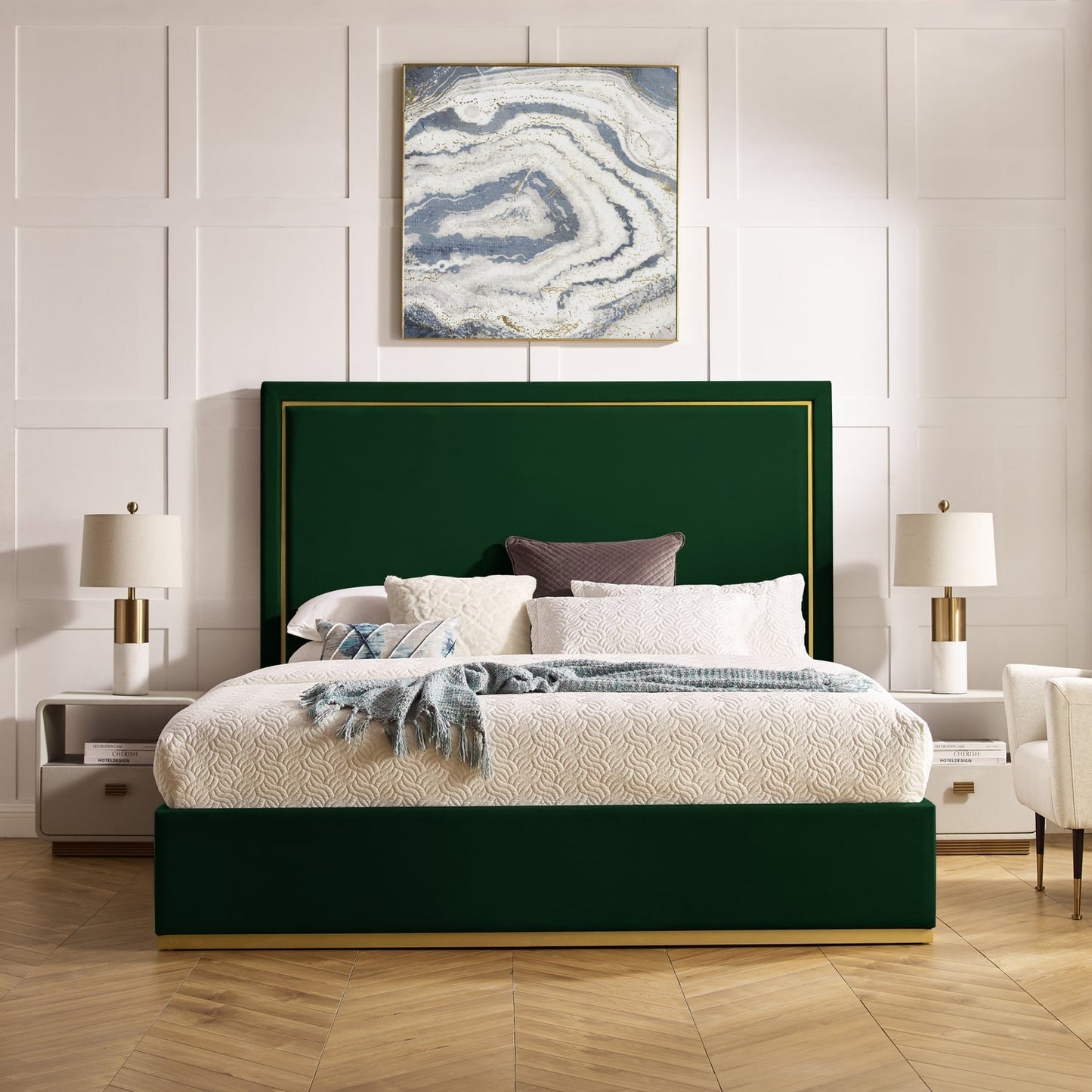 Addalyn Velvet Platform Bed