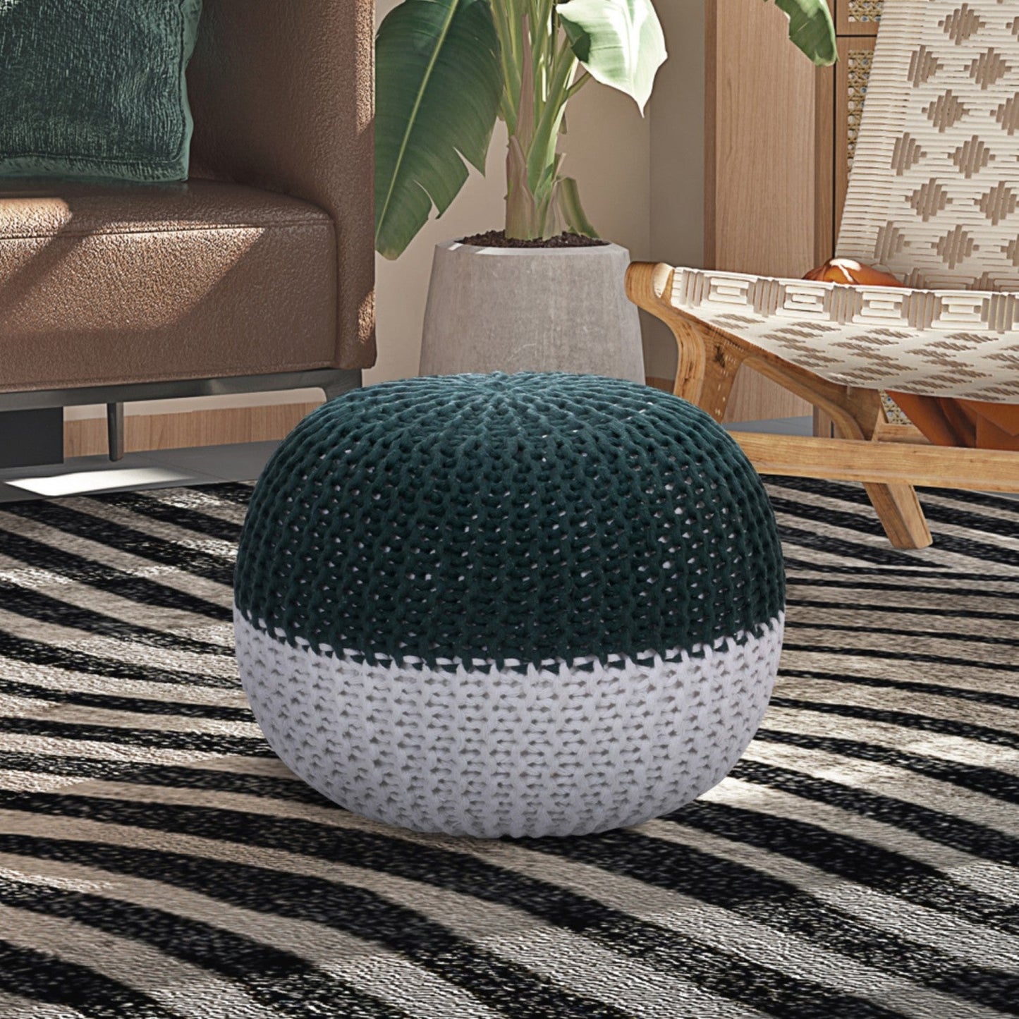 Mylah Hand Knitted Pouf