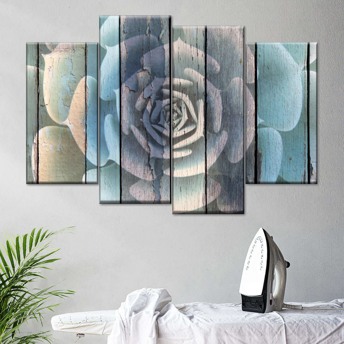 Rustic Blooming Succulent Wall Art