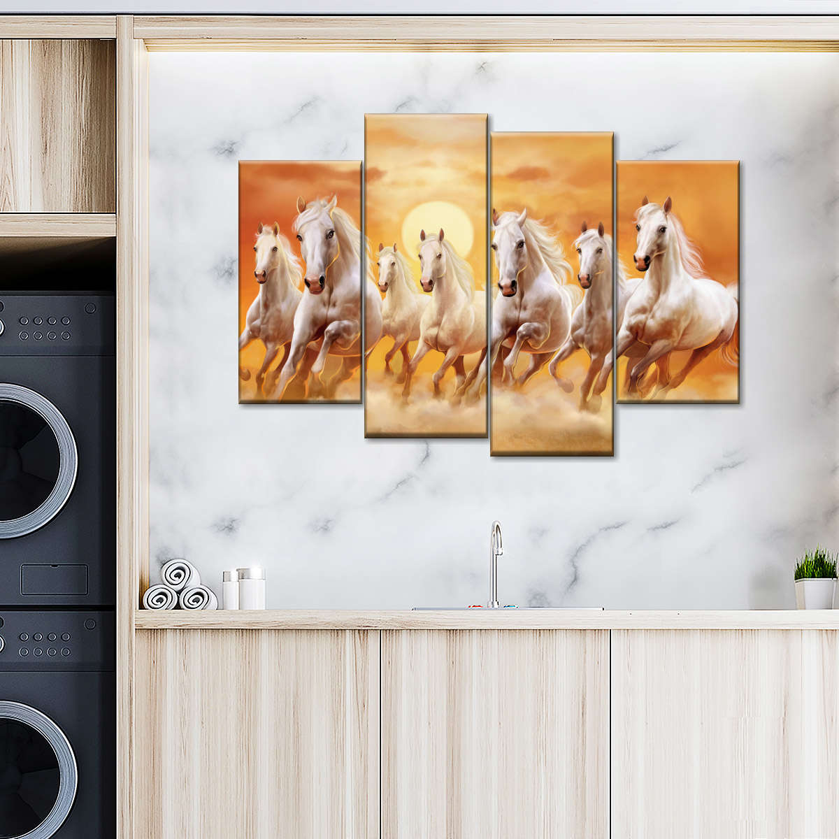 Seven Running Horses Wall Art