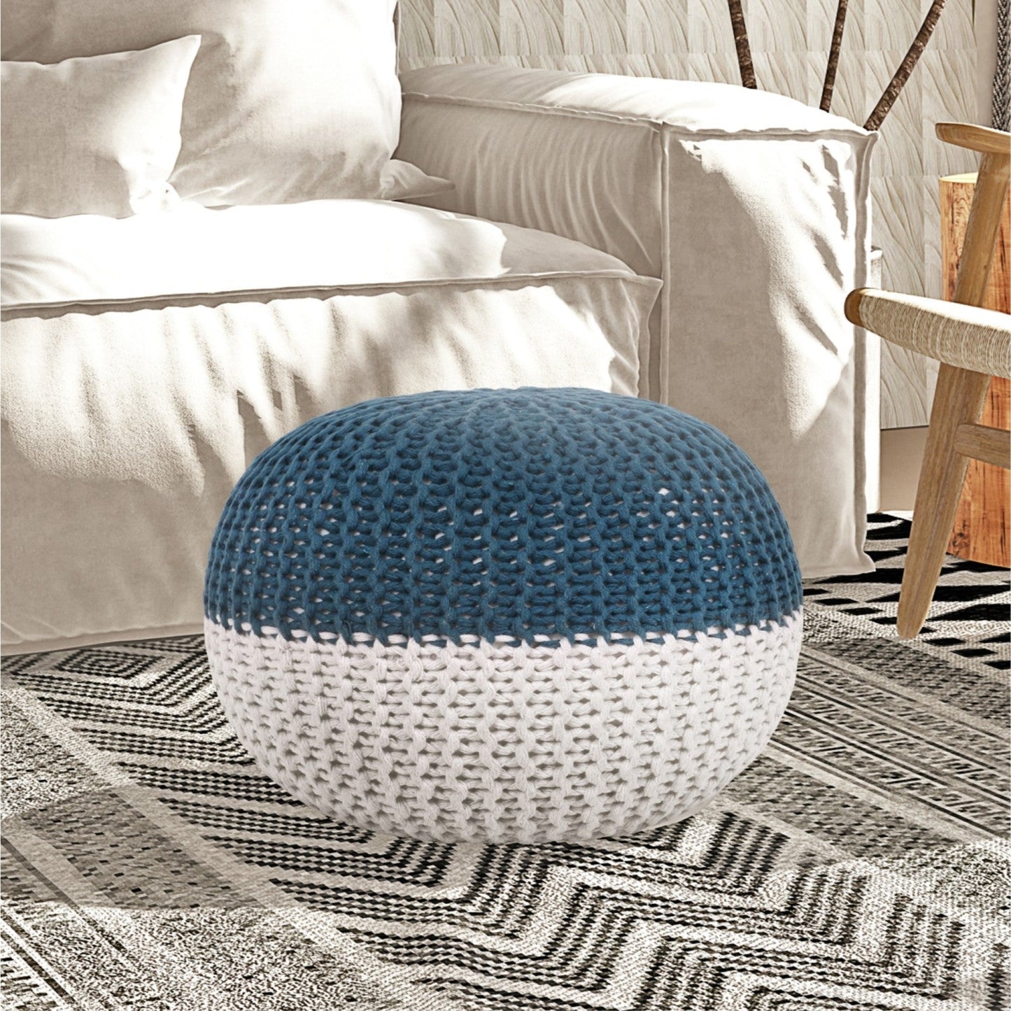 Mylah Hand Knitted Pouf