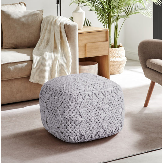 Gauge Hand Knitted Pouf