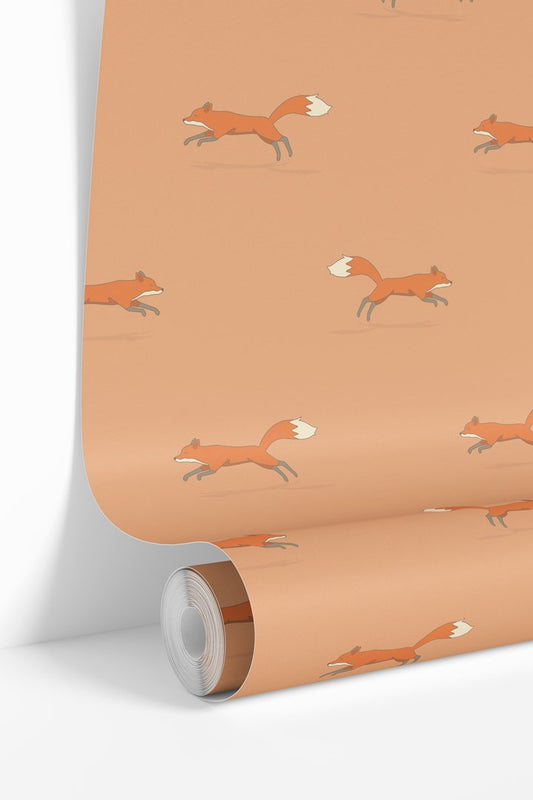 Light Orange Foxes Wallpaper