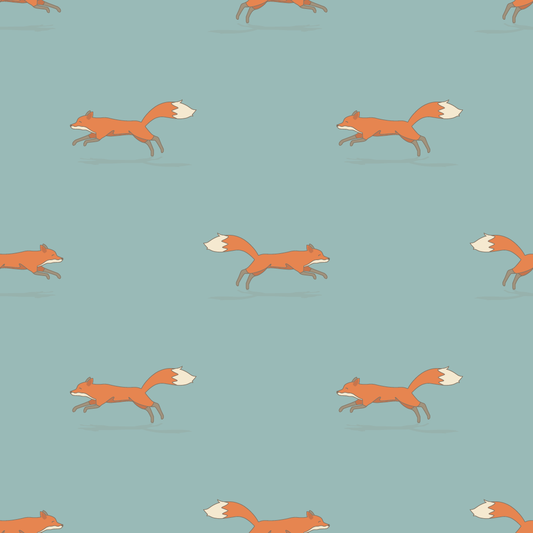 Light Teal Foxes Wallpaper