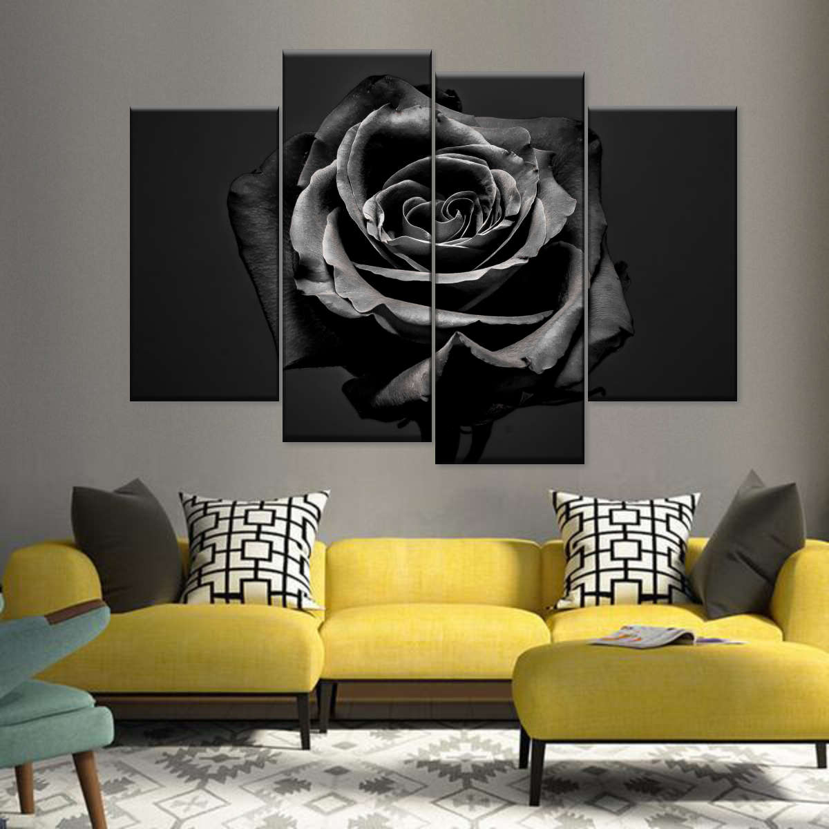 Black Rose Wall Art