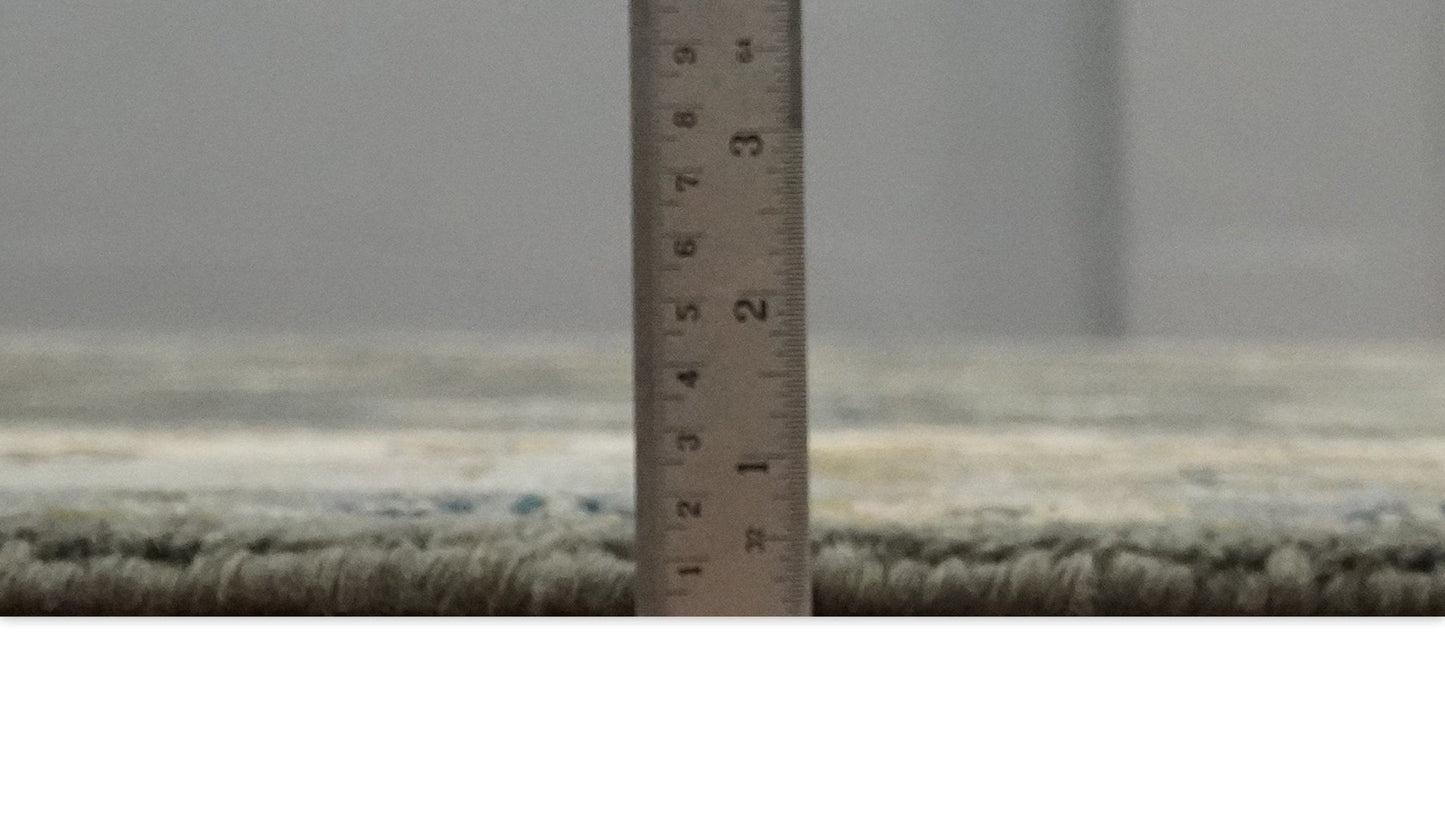 Custom Made Living Room Rug Hand Knotted Dark Gray and Beige Traditional Wool Rug