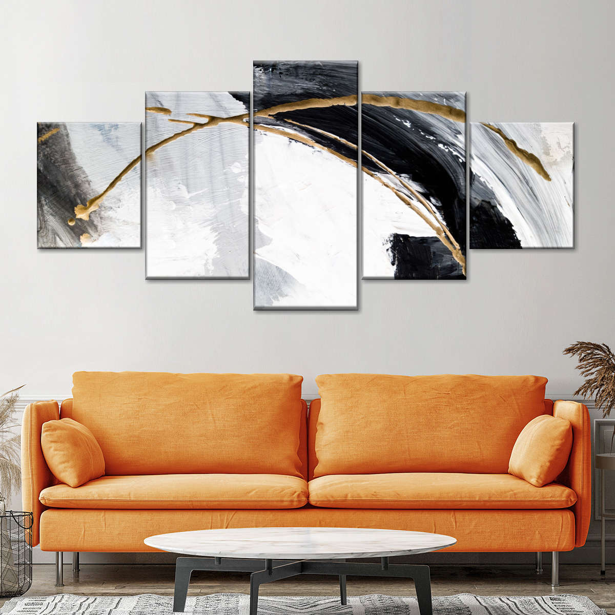 Black White And Gold Abstract Wall Art