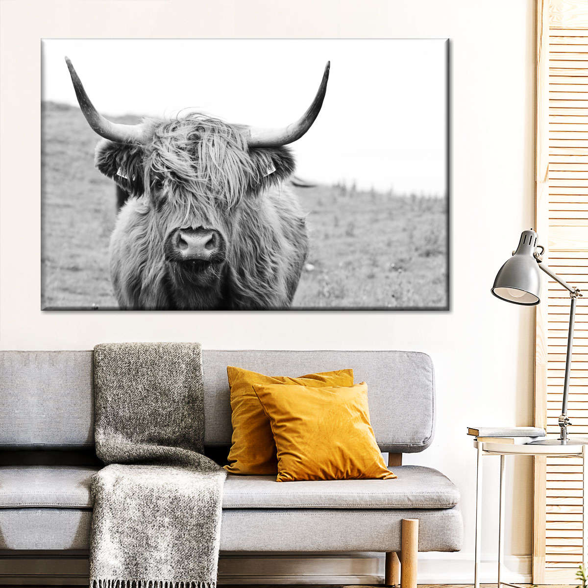 Solitary Highland Cow Wall Art