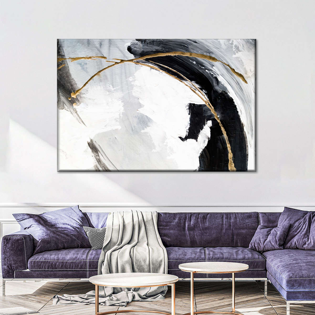 Black White And Gold Abstract Wall Art