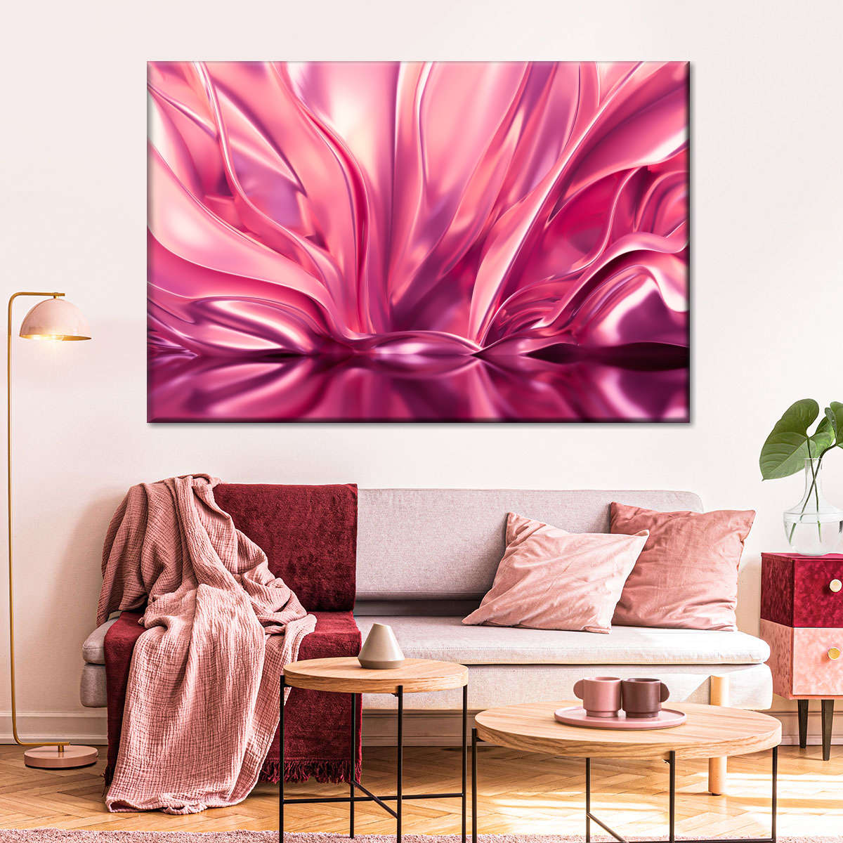 Blush Pink Abstract Wall Art