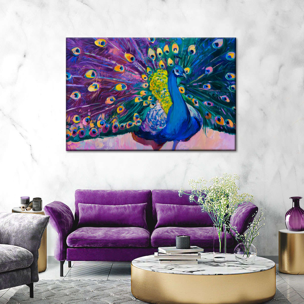 Dazzling Peacock Wall Art