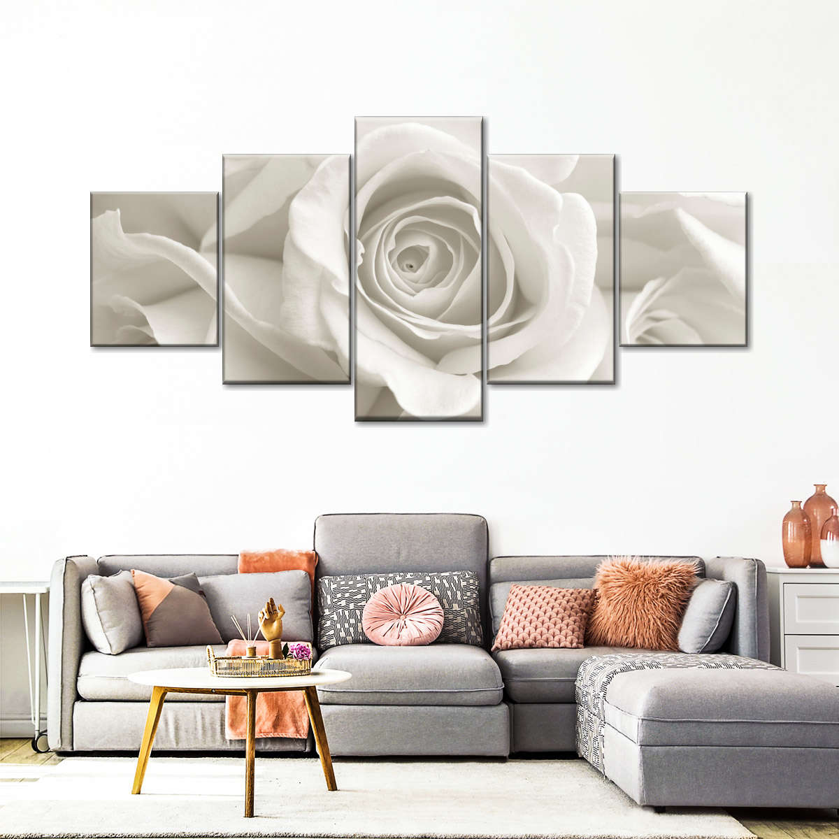 Pure White Roses Wall Art