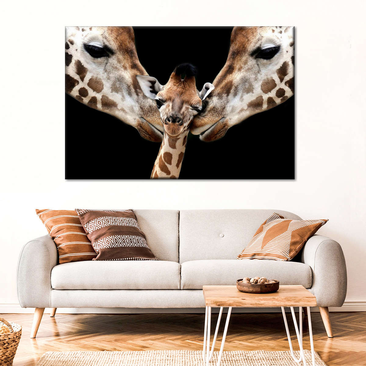 Happy Giraffe Family Wall Art