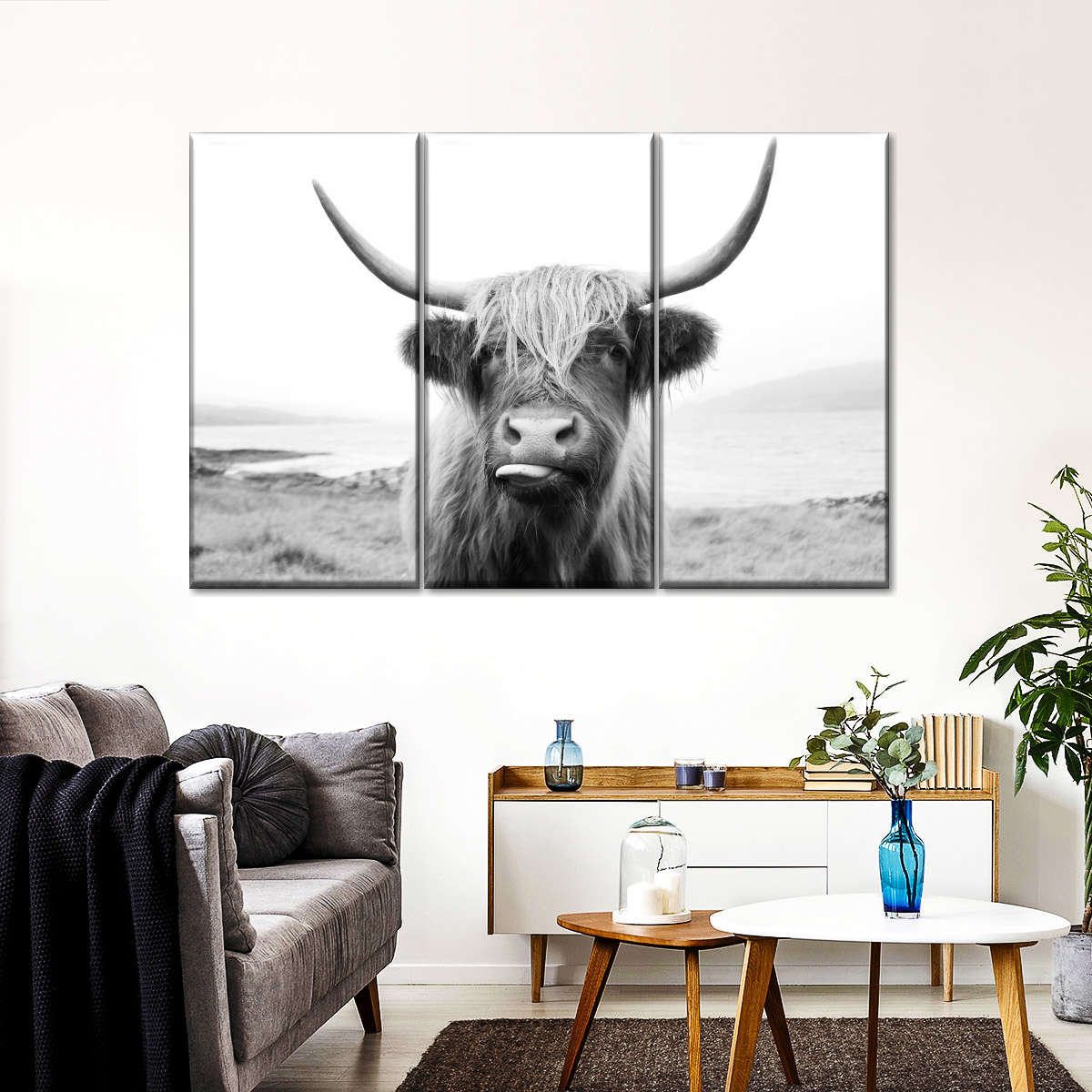 Funny Highland Cow Wall Art