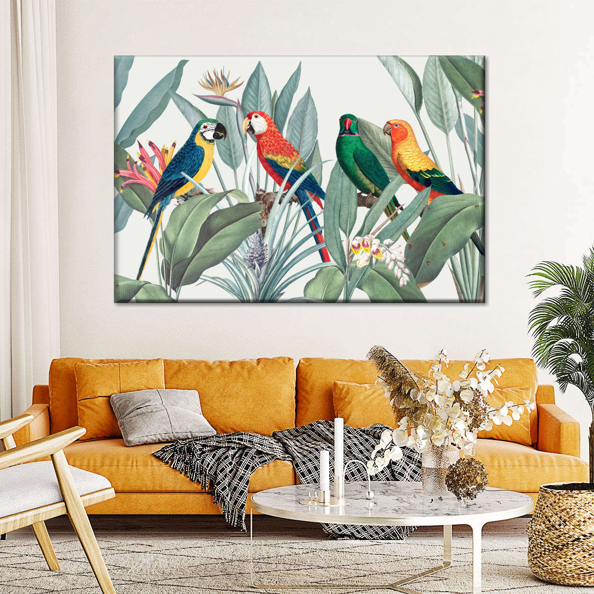 Tropical Safari Parrots Wall Art