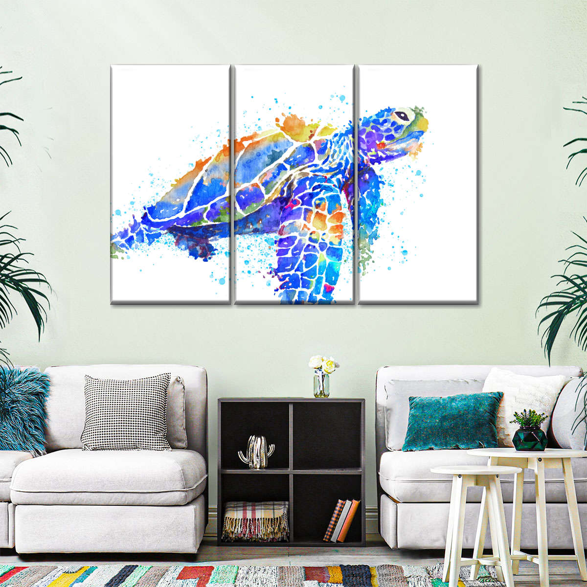 Sea Turtle Watercolor Wall Art