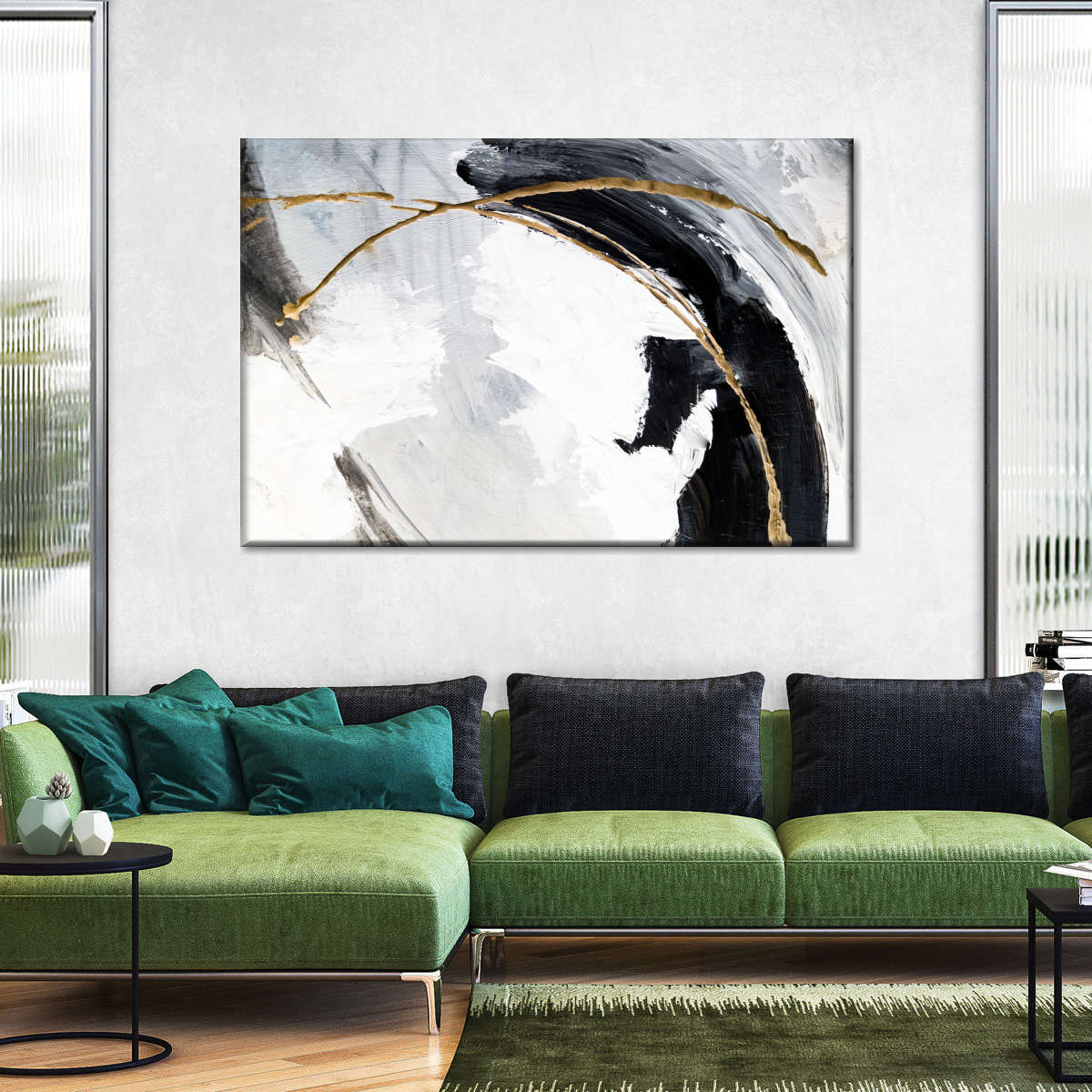 Black White And Gold Abstract Wall Art