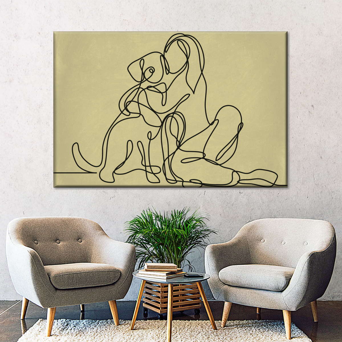 Woman Loving Dog Wall Art