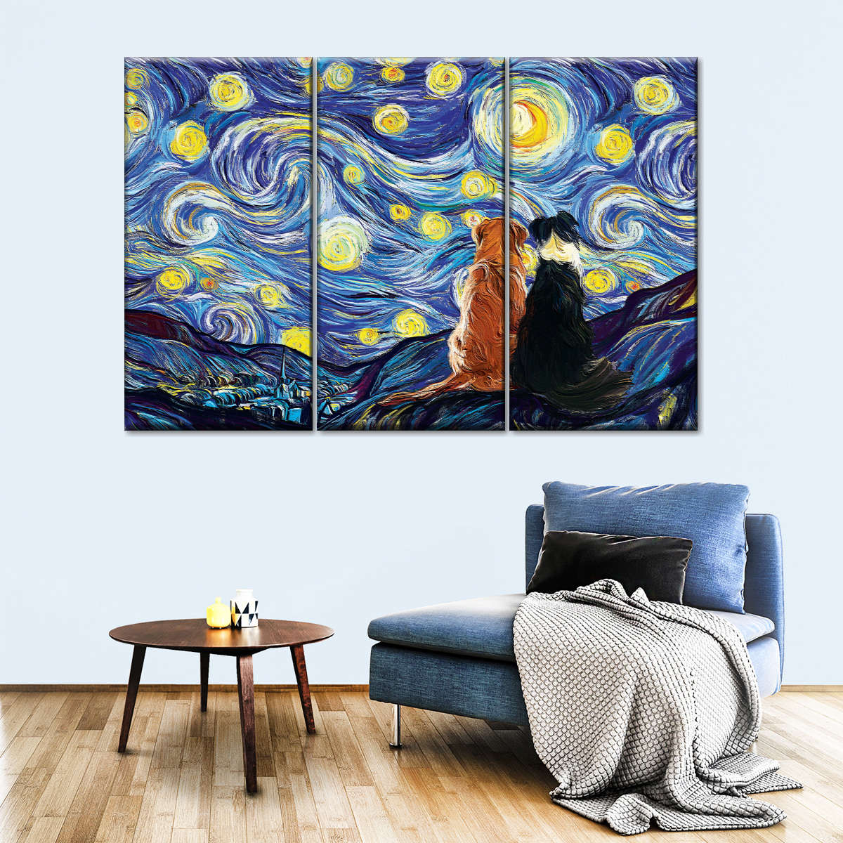 Dogs Journey Starry Night Wall Art