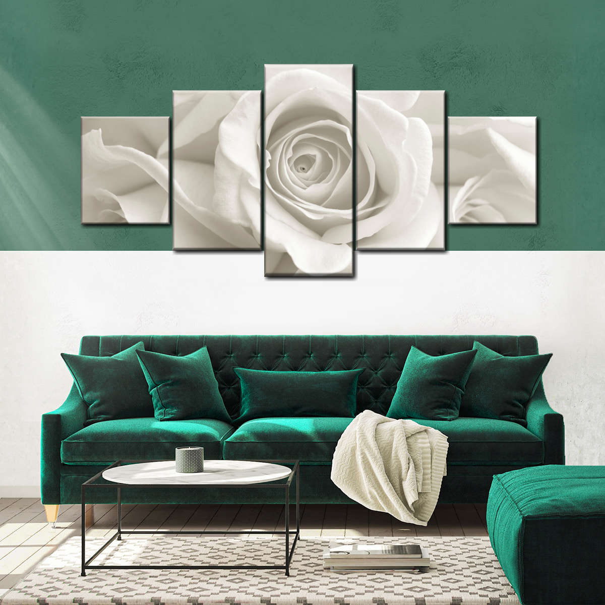 Pure White Roses Wall Art