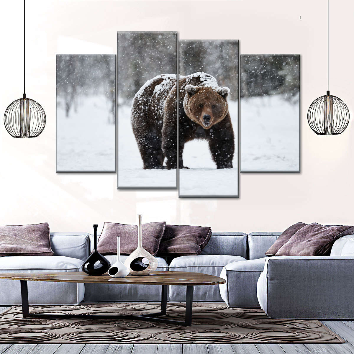 Winter Grizzly Bear Wall Art